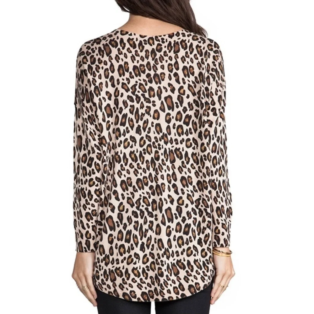 Joie Bold Leopard Print Chyanne Sweater Size S